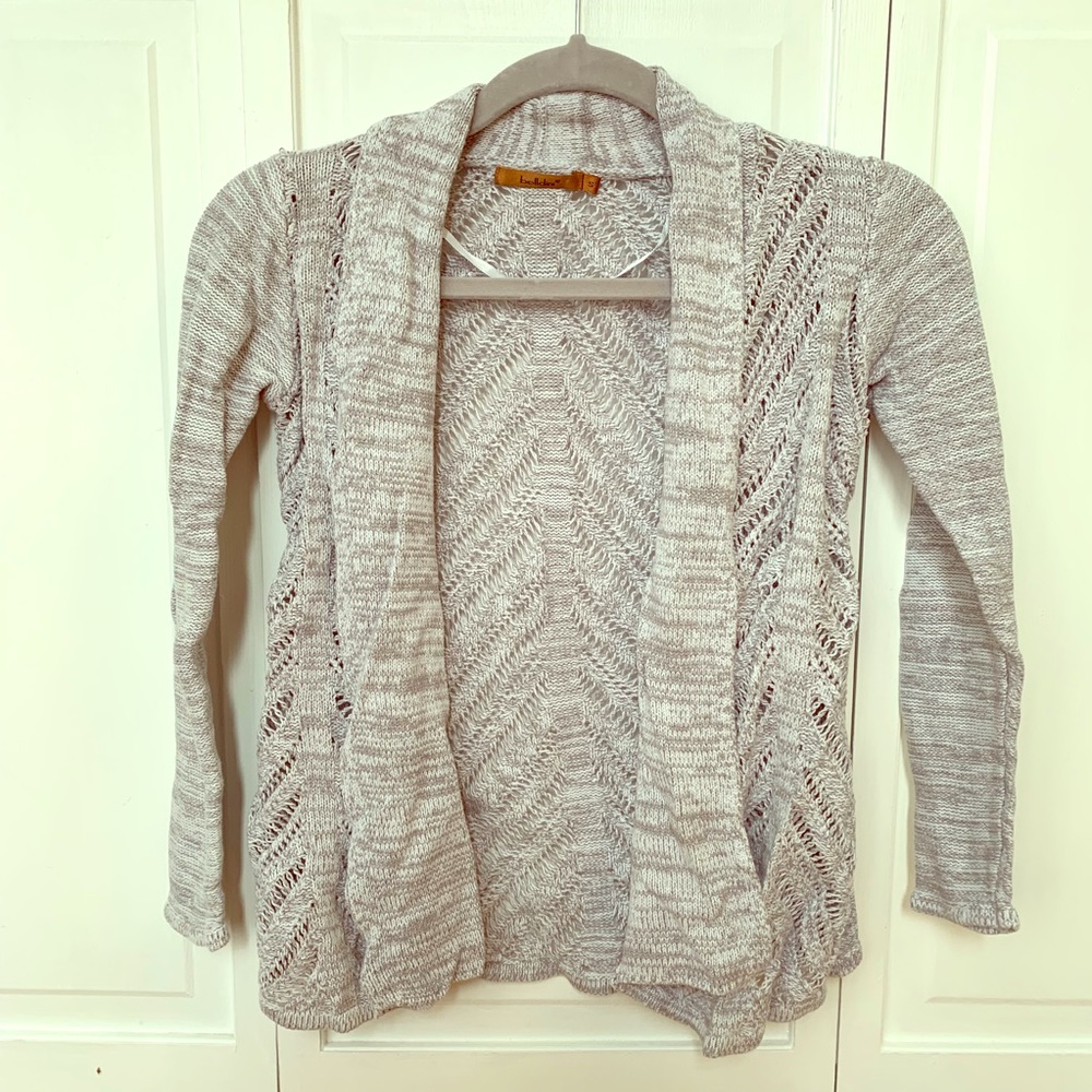 Gray cardigan sweater